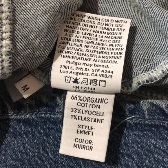 Boyish Emmett Puff Shoulder Denim Dress in Mirror Blue Size XL NWT - Picture 13 of 14